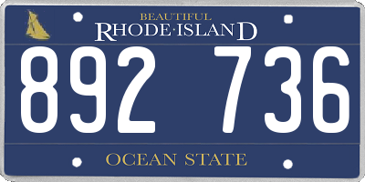 RI license plate 892736