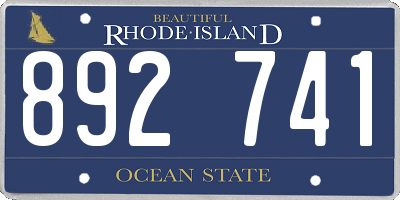 RI license plate 892741