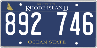 RI license plate 892746