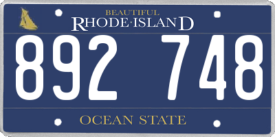 RI license plate 892748