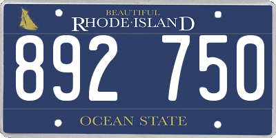 RI license plate 892750