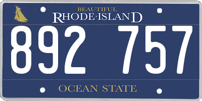 RI license plate 892757