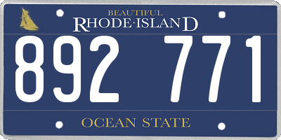 RI license plate 892771