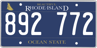 RI license plate 892772
