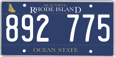 RI license plate 892775