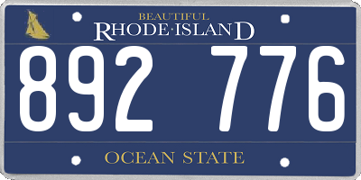 RI license plate 892776