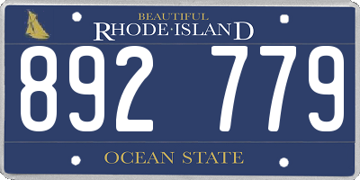 RI license plate 892779