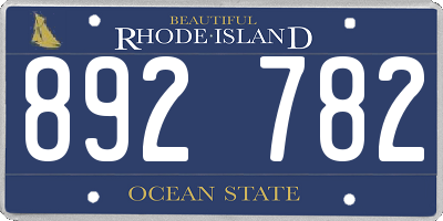 RI license plate 892782