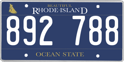 RI license plate 892788