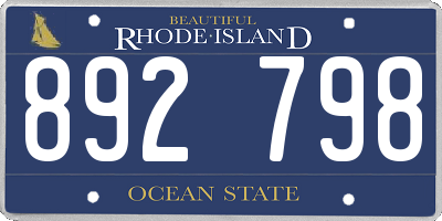 RI license plate 892798