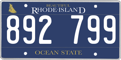 RI license plate 892799