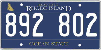 RI license plate 892802