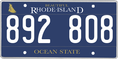 RI license plate 892808