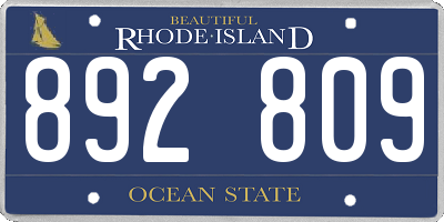 RI license plate 892809