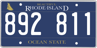 RI license plate 892811