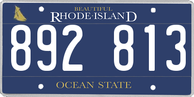 RI license plate 892813