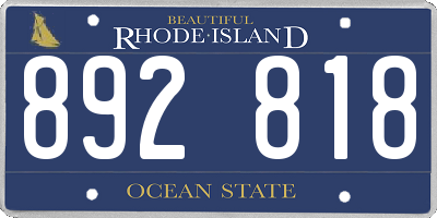 RI license plate 892818