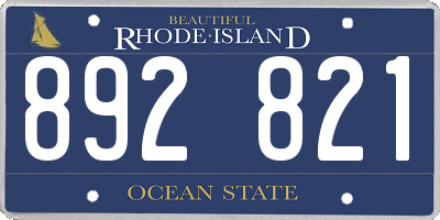 RI license plate 892821