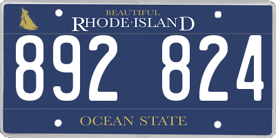 RI license plate 892824