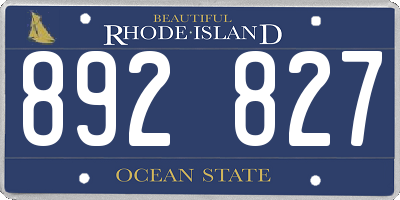 RI license plate 892827