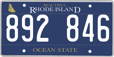 RI license plate 892846