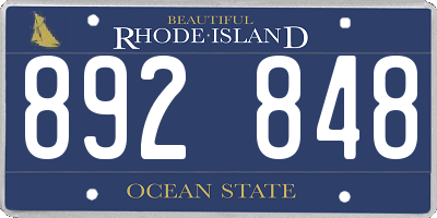 RI license plate 892848