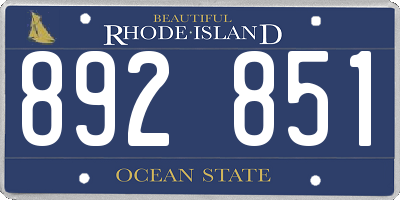 RI license plate 892851