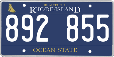 RI license plate 892855