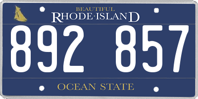 RI license plate 892857