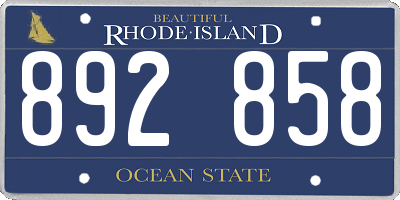 RI license plate 892858