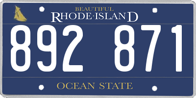 RI license plate 892871