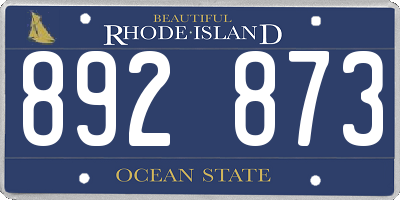 RI license plate 892873