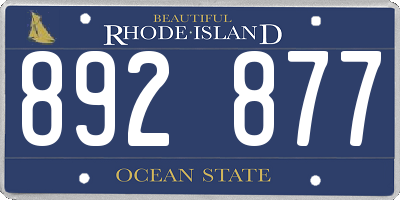 RI license plate 892877