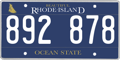 RI license plate 892878