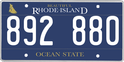 RI license plate 892880