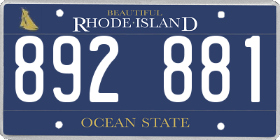 RI license plate 892881