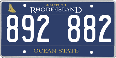 RI license plate 892882