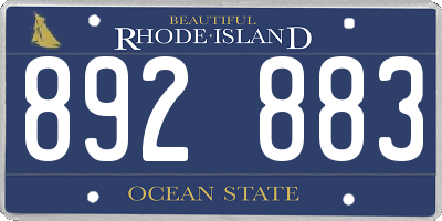 RI license plate 892883