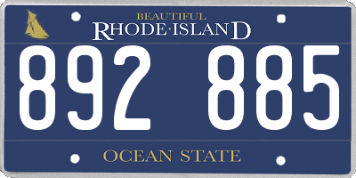 RI license plate 892885