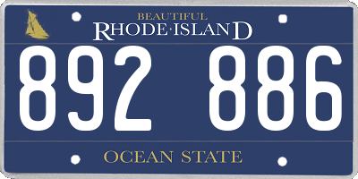 RI license plate 892886