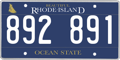 RI license plate 892891