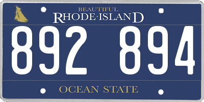 RI license plate 892894