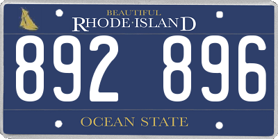 RI license plate 892896