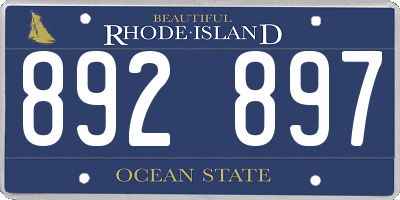RI license plate 892897