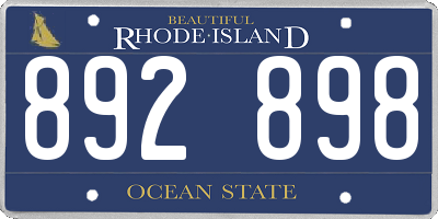 RI license plate 892898