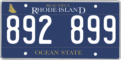 RI license plate 892899