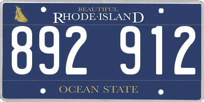 RI license plate 892912