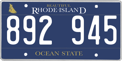 RI license plate 892945