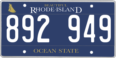 RI license plate 892949
