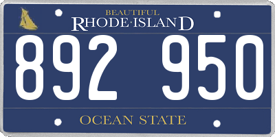 RI license plate 892950